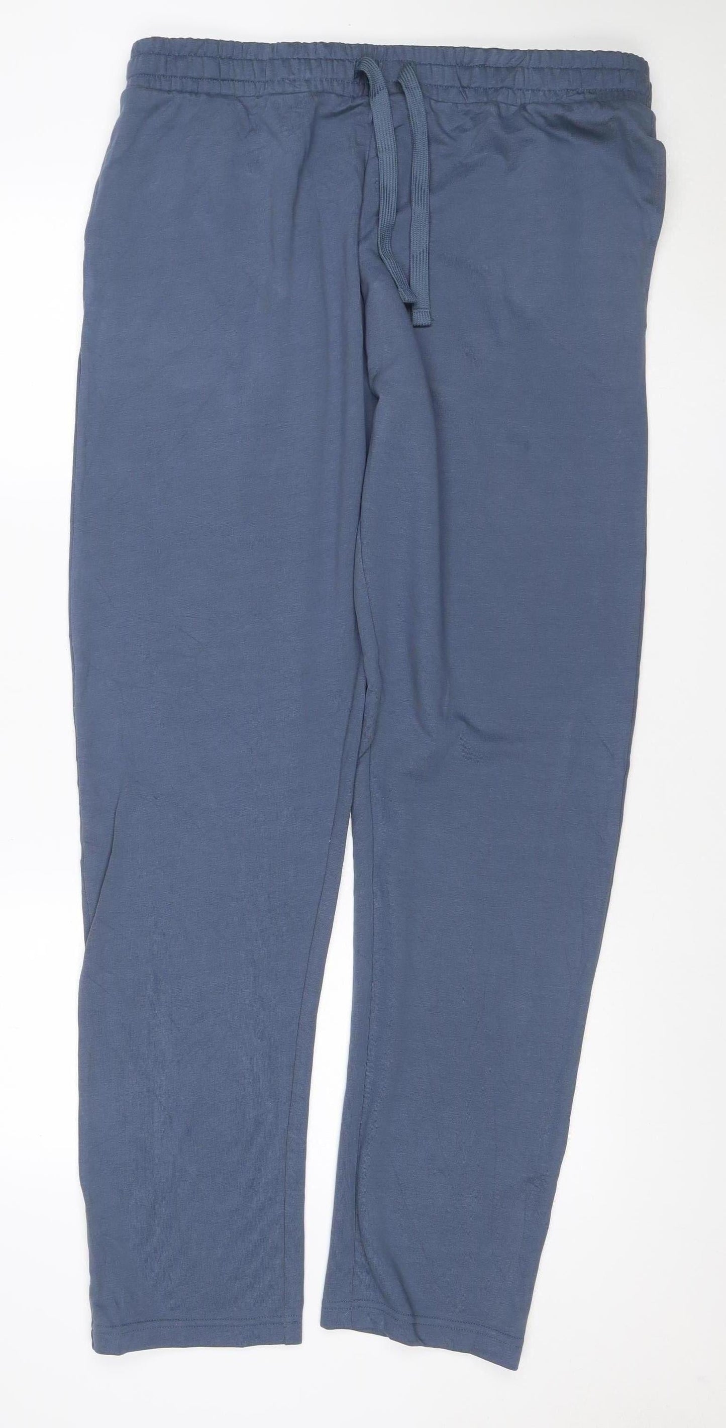 M&S Mens Blue XL Long Regular Fit Drawstring Sweatpants Joggers