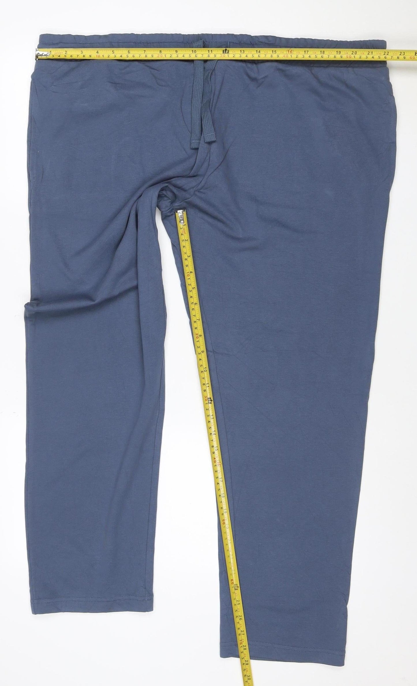 Marks and Spencer Men Blue 3XL Regular Fit Drawstring Walking Trousers