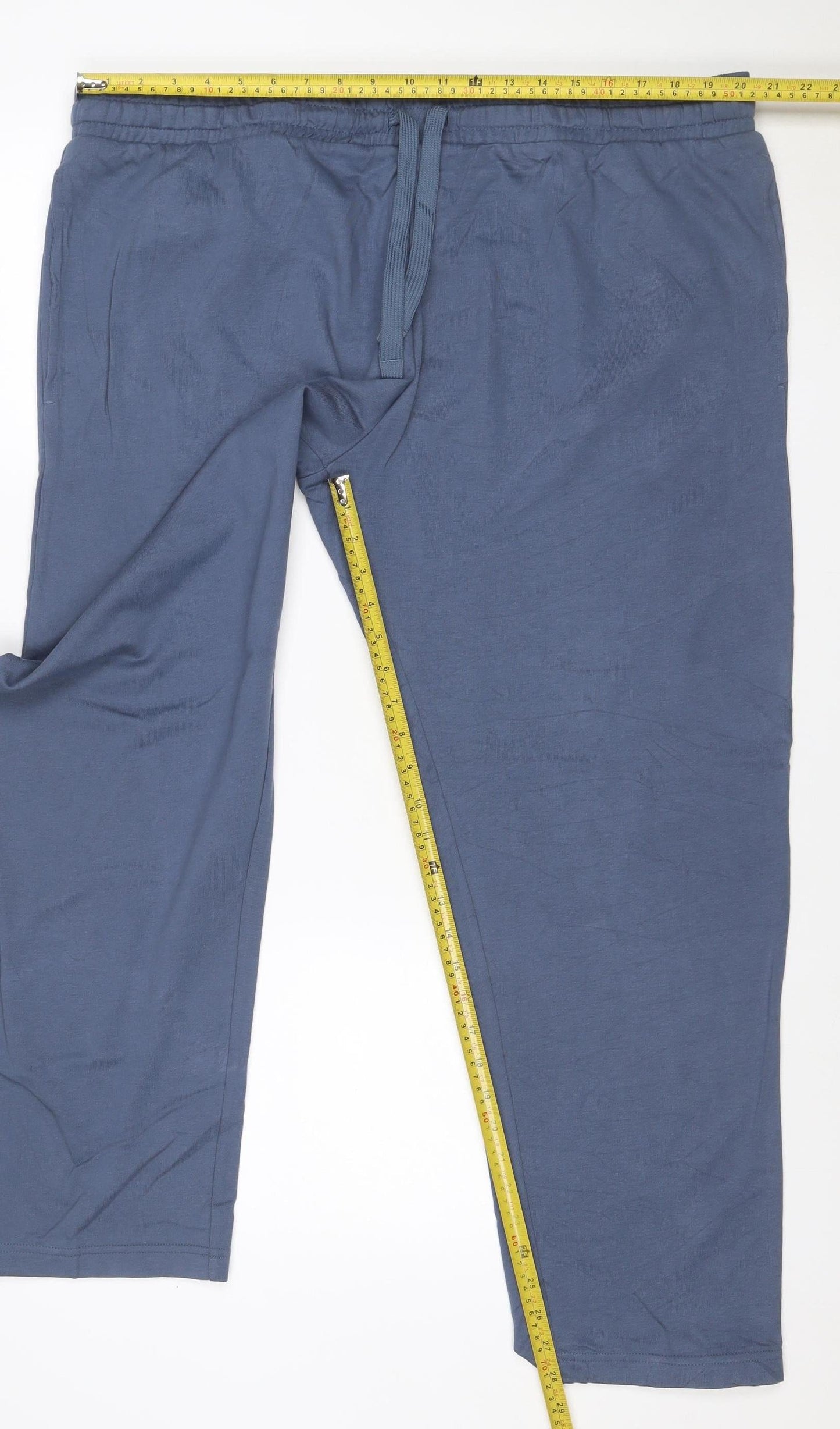 Marks & Spencer Men Blue 3XL Sweatpants Drawstring Pockets Regular Fit