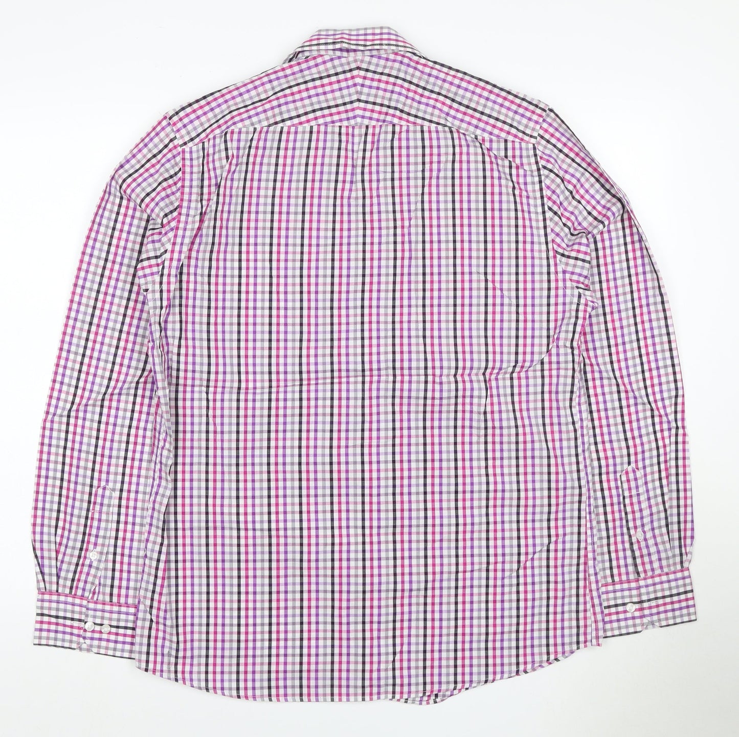 Baumler Men’s Multicoloured Check Slim Fit Cotton Shirt Size 16