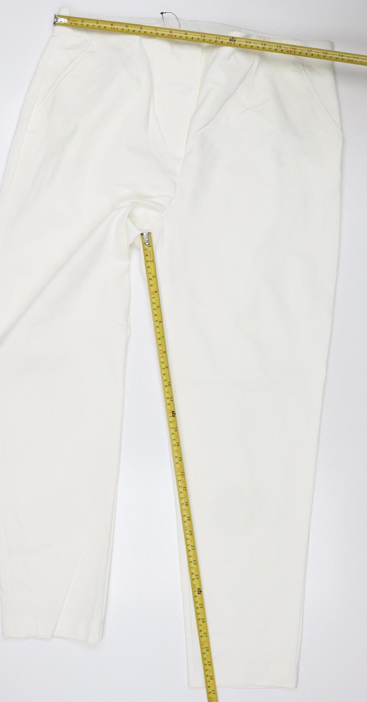 Marks & Spencer Women’s Ivory UK 20 Long Straight Leg Stretch Dress Trousers