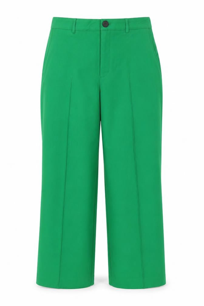 Zara Women Green Wide-Leg Tailored Trousers Size L