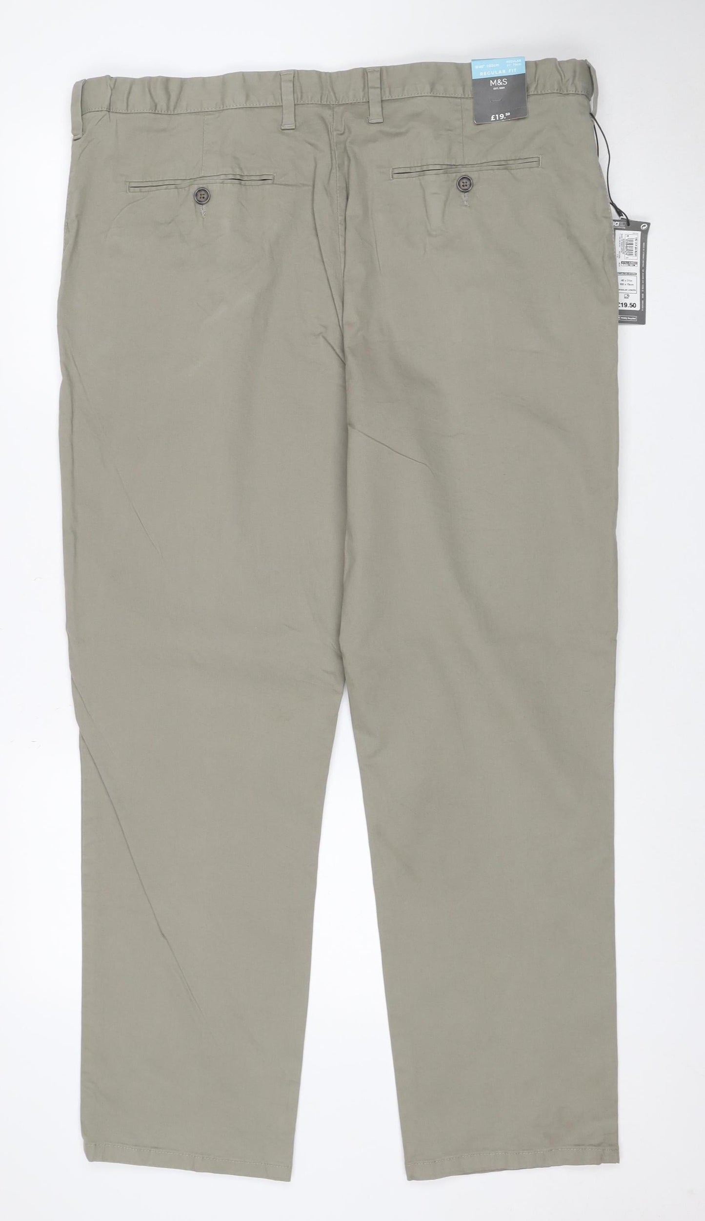 Marks and Spencer Men’s Beige Chino Trousers 40/31 Regular Fit New
