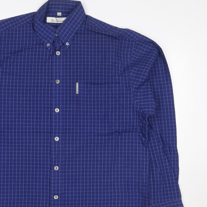 Additional view of Ben Sherman Men’s Blue Check Button-Down Long Sleeve Shirt M