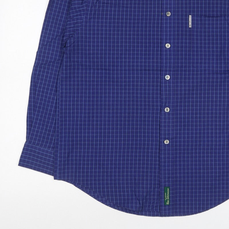 Additional view of Ben Sherman Men’s Blue Check Button-Down Long Sleeve Shirt M