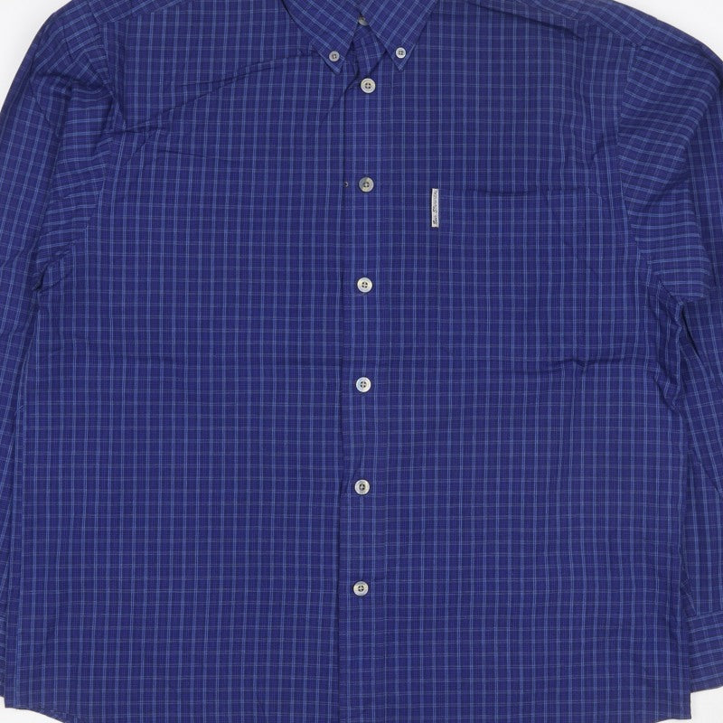 Additional view of Ben Sherman Men’s Blue Check Button-Down Long Sleeve Shirt M
