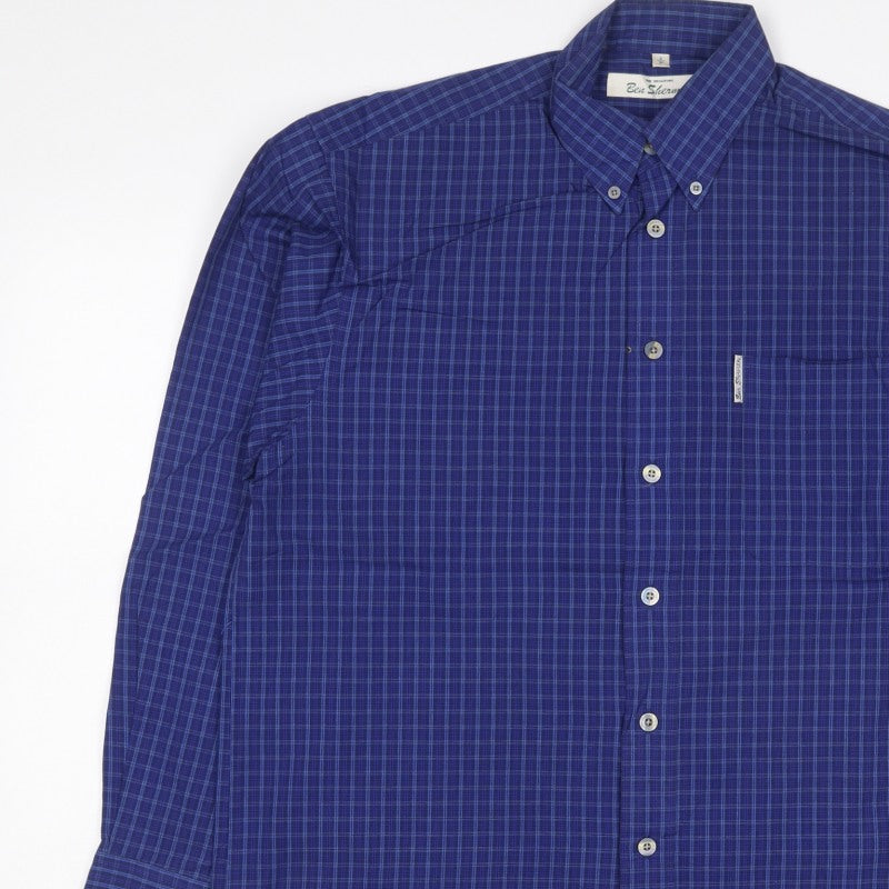 Additional view of Ben Sherman Men’s Blue Check Button-Down Long Sleeve Shirt M