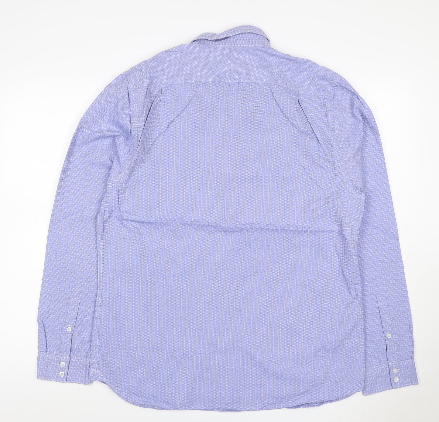 Ben Sherman Men’s Blue 16.5 Button-Down Long Sleeve Cotton Shirt