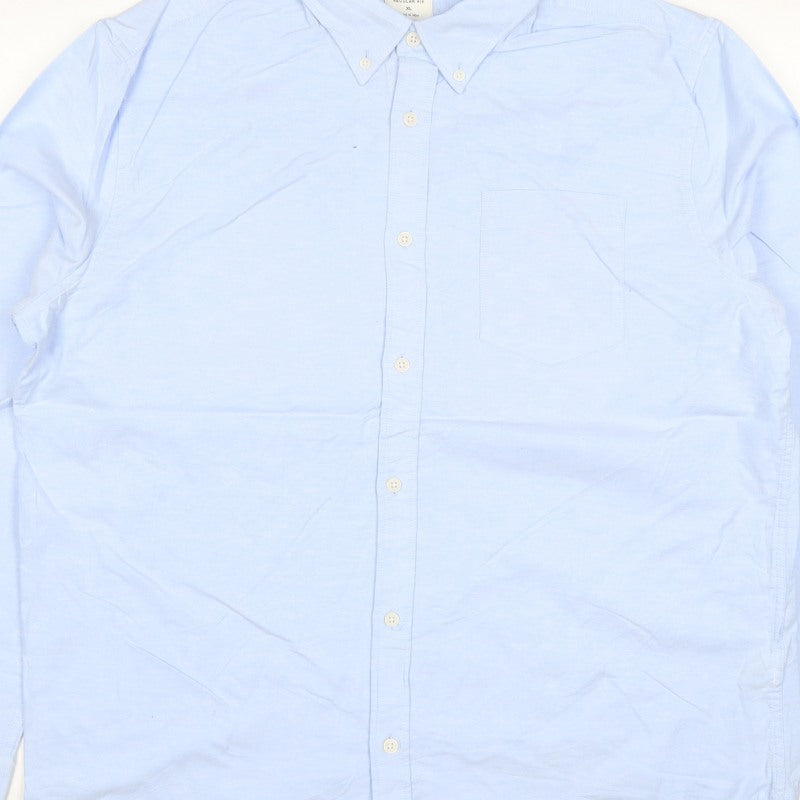 Additional view of Marks & Spencer Men Blue XL Regular Fit Button-Down Long Sleeve Shirt