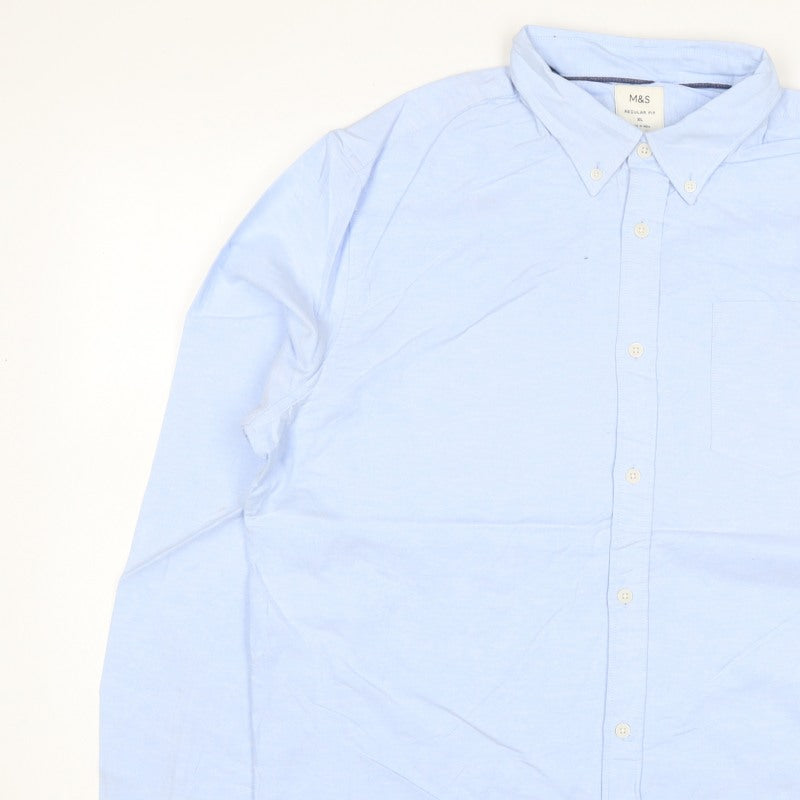Additional view of Marks & Spencer Men Blue XL Regular Fit Button-Down Long Sleeve Shirt