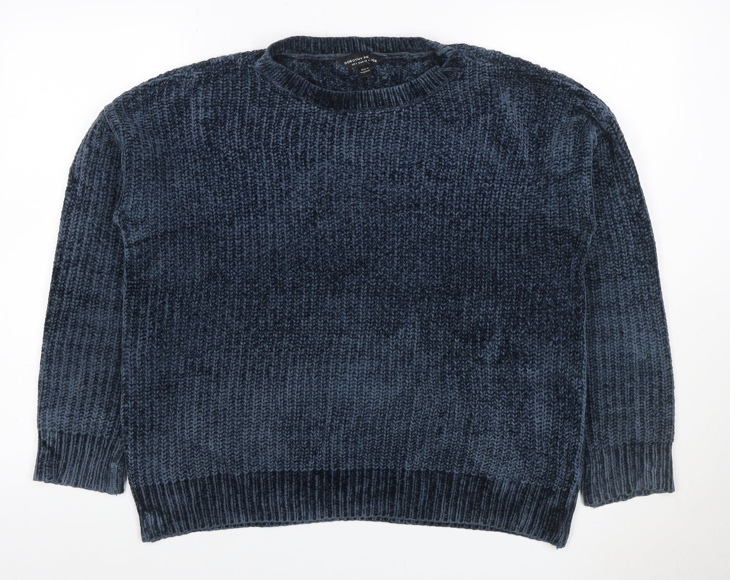 Dorothy Perkins Women Blue UK 10 Chunky Knit Crew Neck Jumper