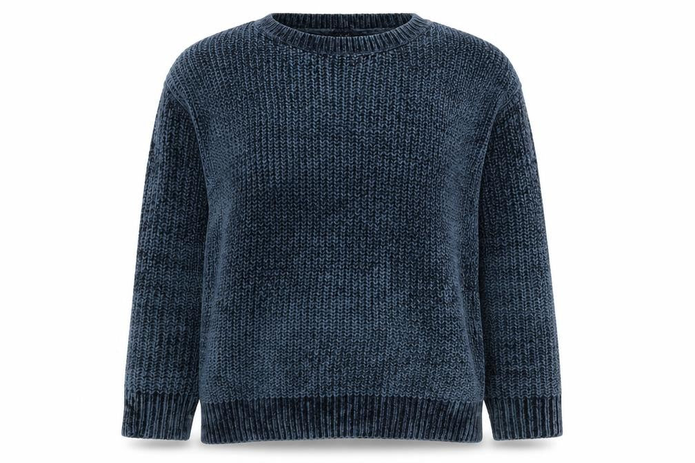 Front view of Dorothy Perkins Women Blue UK 10 Chunky Knit Crew Neck Jumper