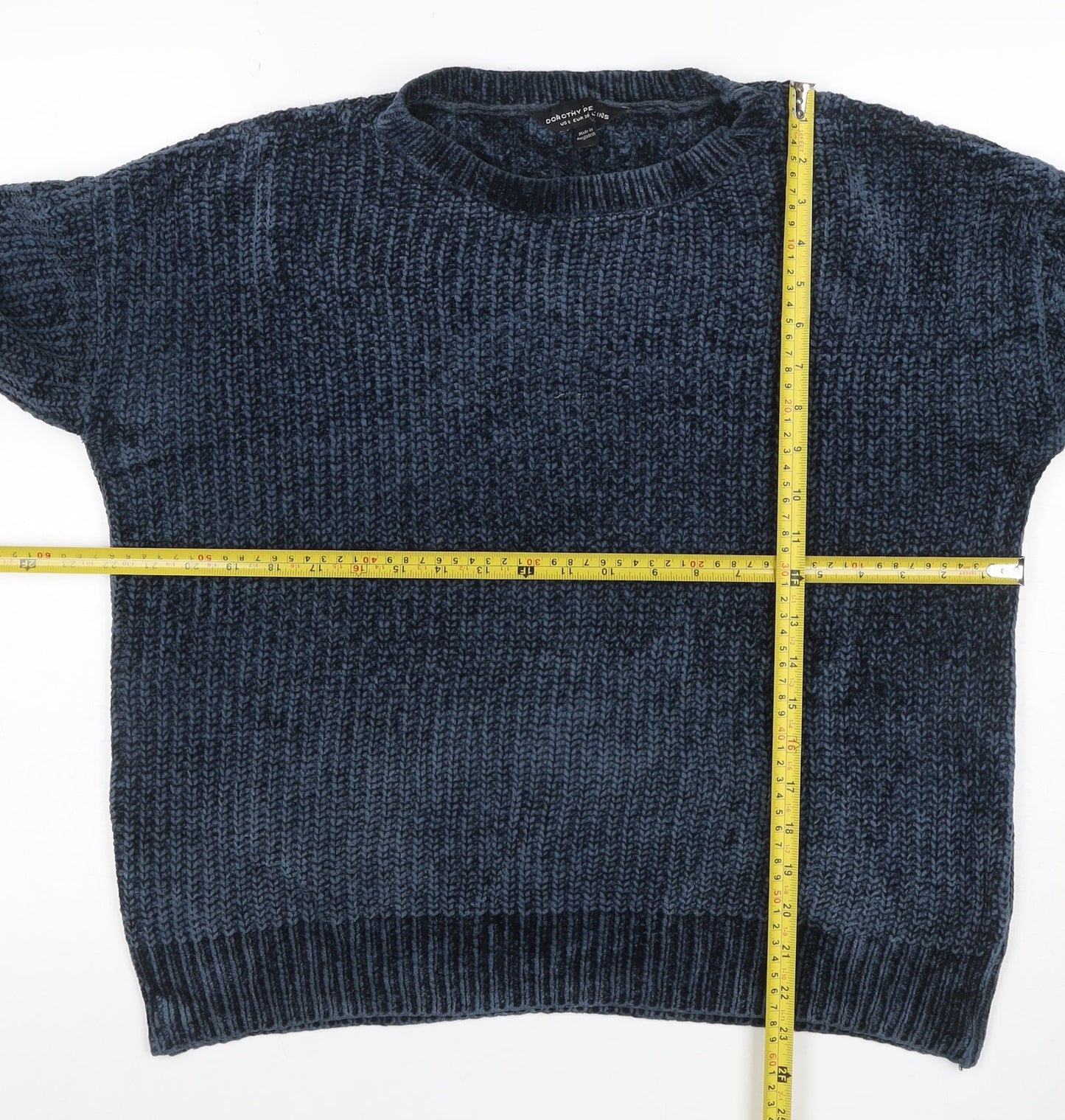 Dorothy Perkins Women Blue UK 10 Chunky Knit Crew Neck Jumper
