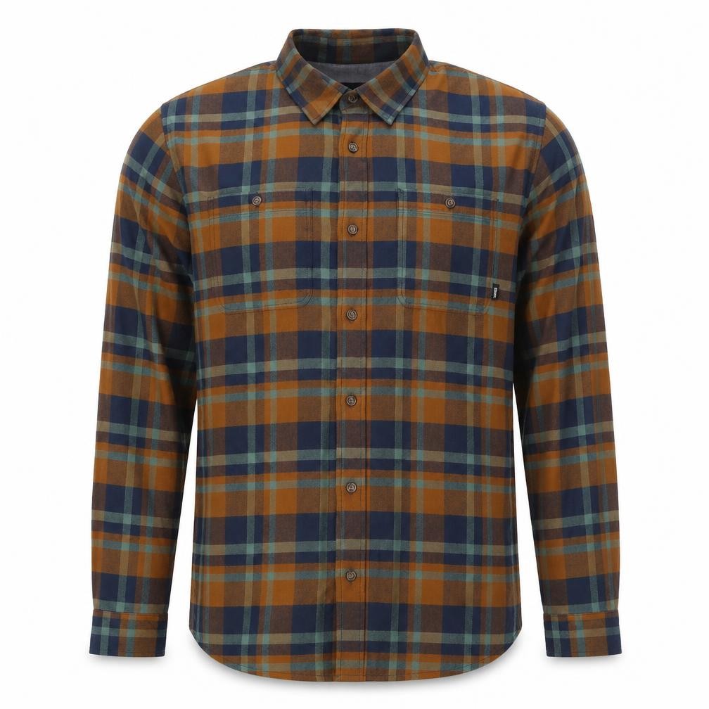 Vans Men’s XL Tailored Fit Multicolour Plaid Cotton Button-Up Shirt
