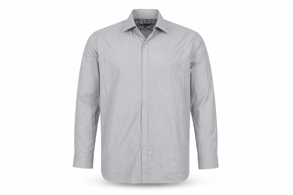 Marks and Spencer Autograph Men Grey 17in Pure Cotton Button-Up Shirt