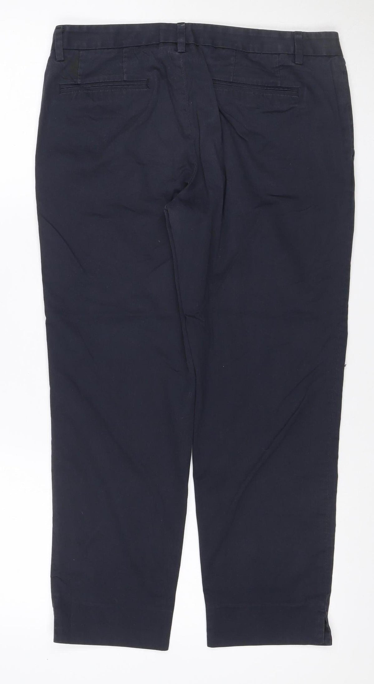 Uniqlo Women Black UK 12 Wide-Leg Tailored Work Trousers Pockets