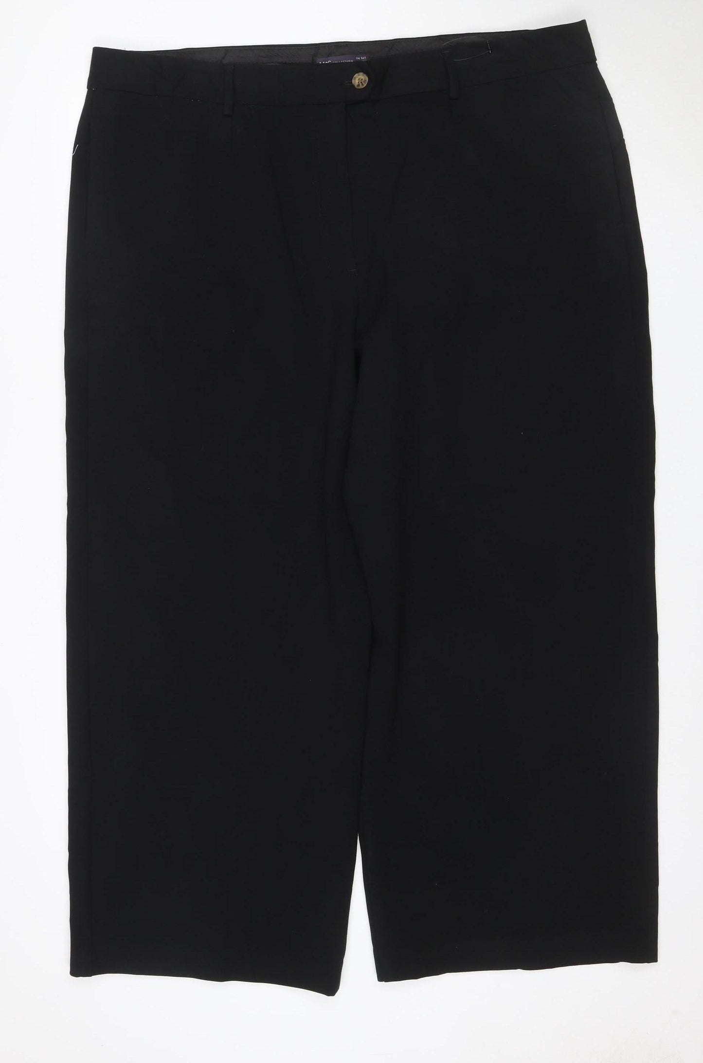 Marks and Spencer Women Black Size 24 Short Straight Dress Trousers