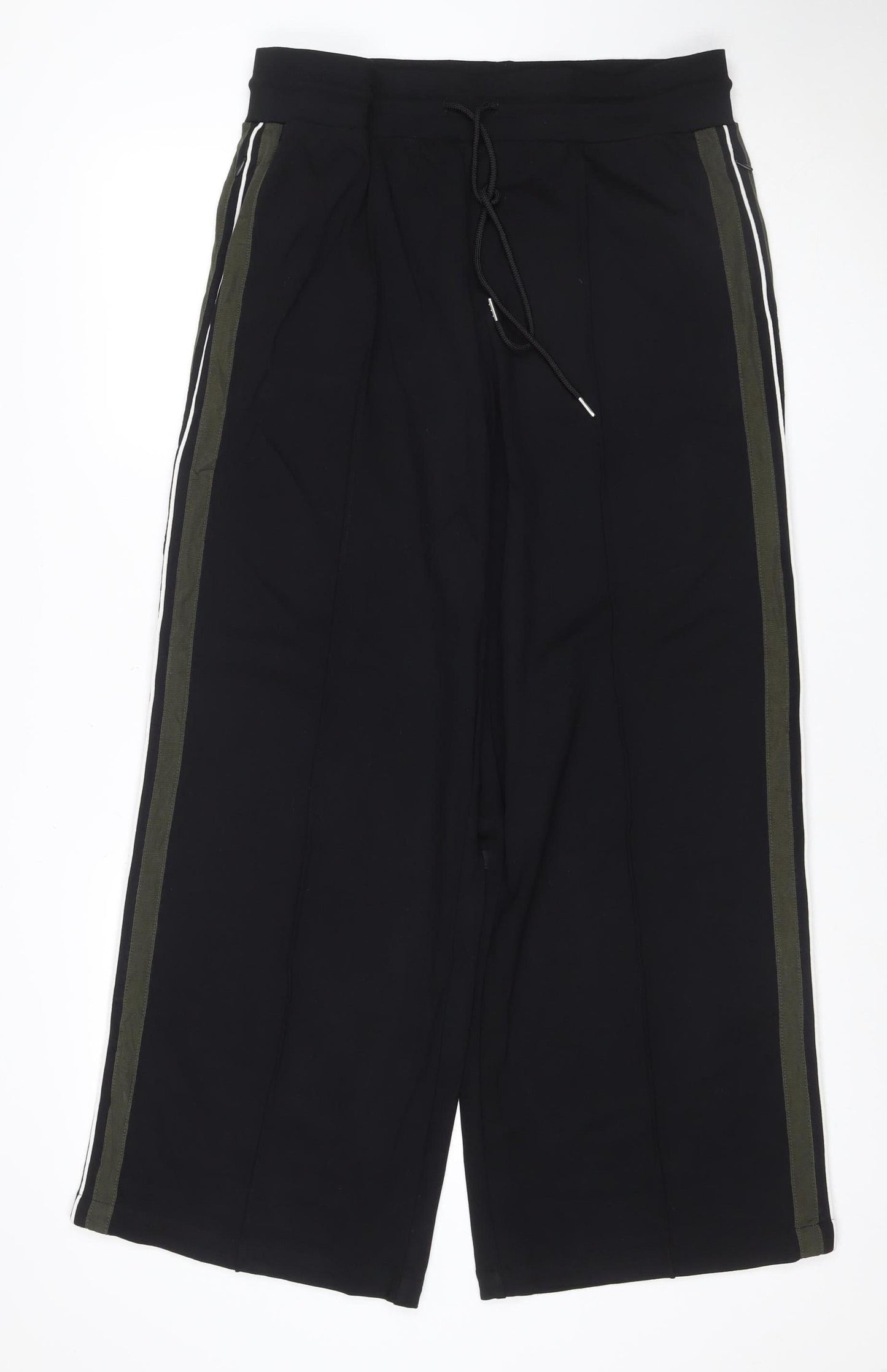 Marks & Spencer Women Black UK 14 Wide-Leg Drawstring Joggers