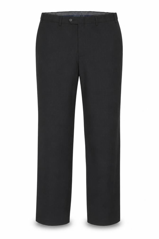 Marks and Spencer Men Black 36 Regular Fit Wool Blend Dress Trousers