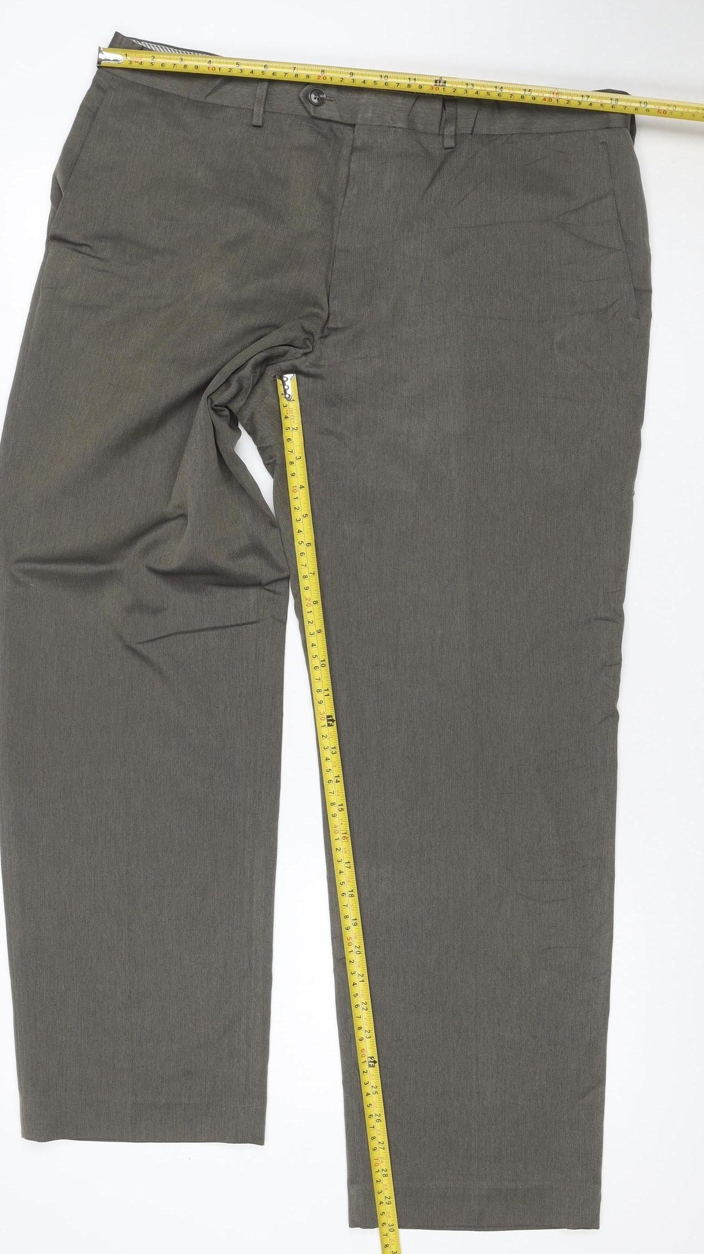Marks & Spencer Men's Grey 38in 31in Straight Dress Trousers