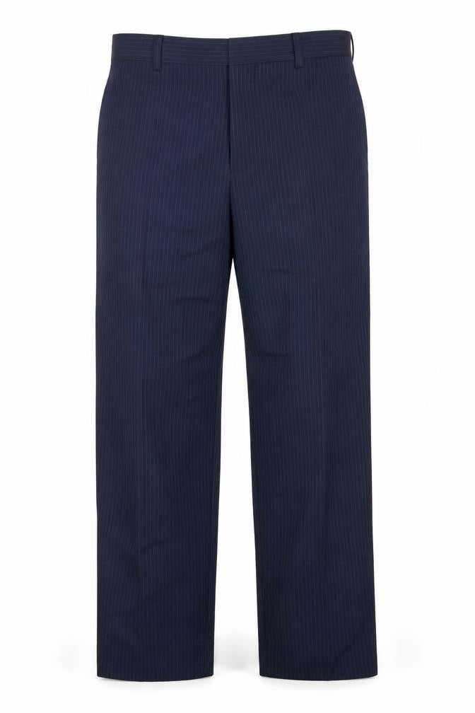 Marks and Spencer Men Blue Pinstripe Wool Dress Trousers 36in 31in