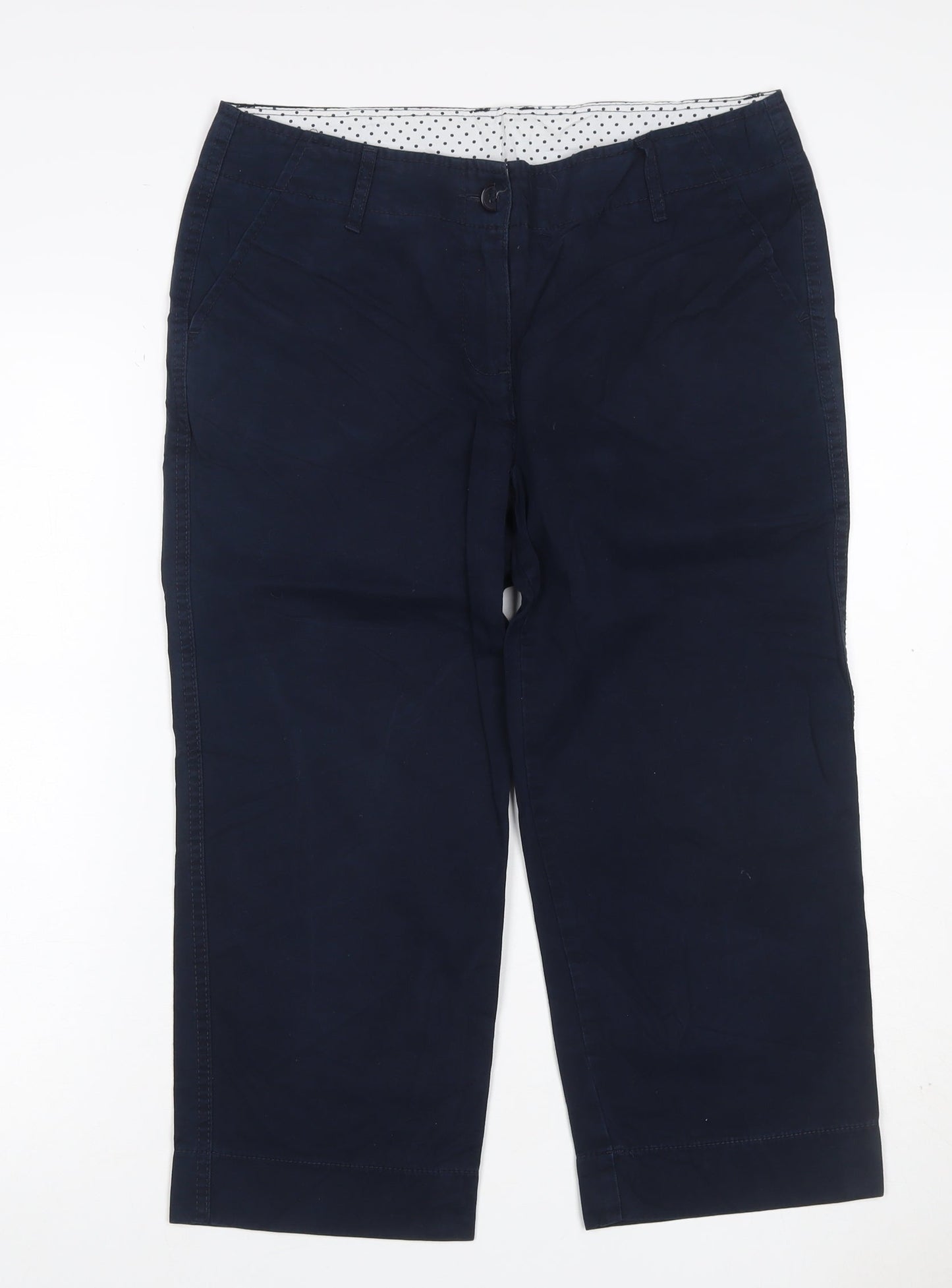 Marks and Spencer Women Navy UK 12 Cotton Stretch Cargo Trousers