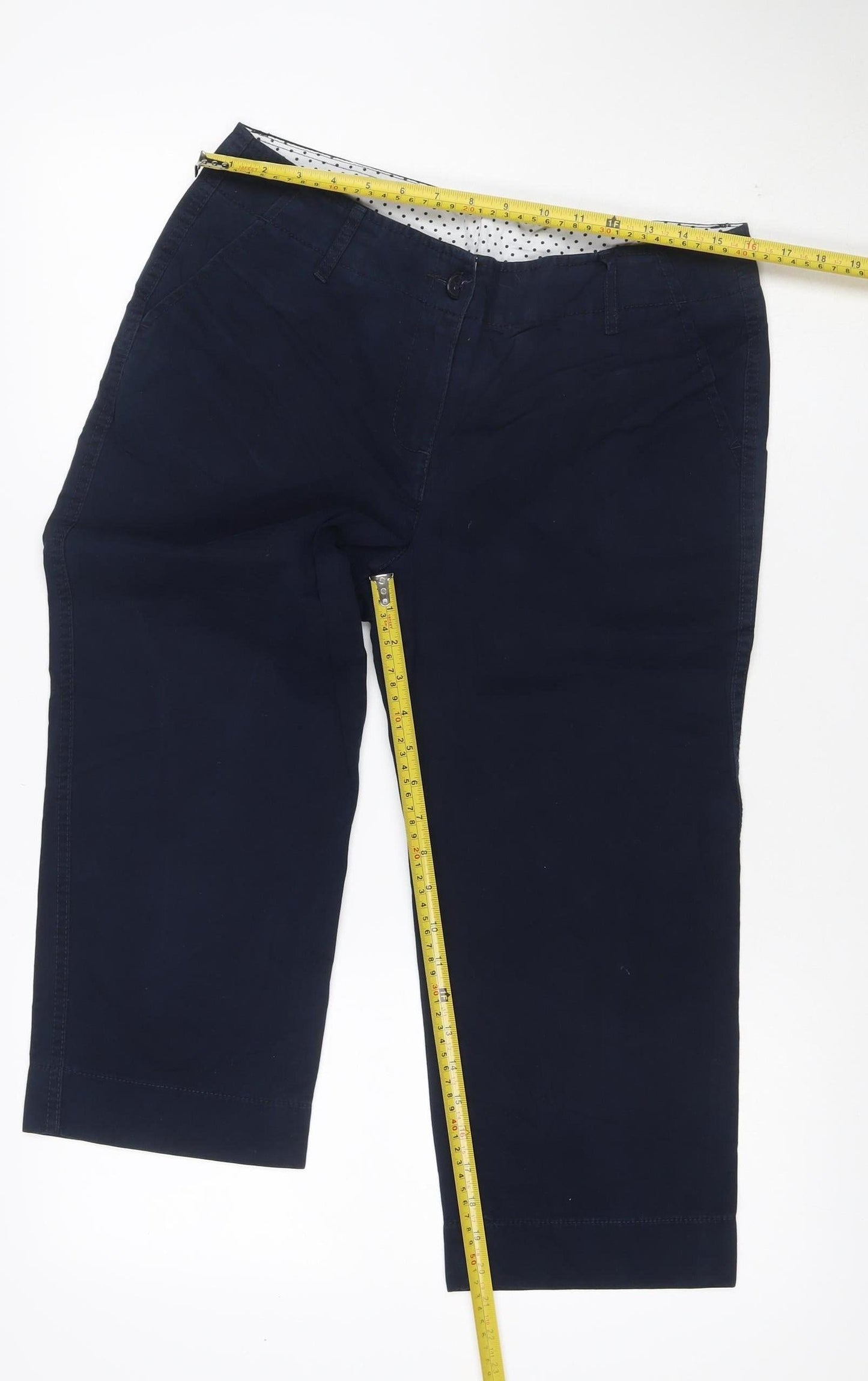 Marks and Spencer Women Navy UK 12 Cotton Stretch Cargo Trousers