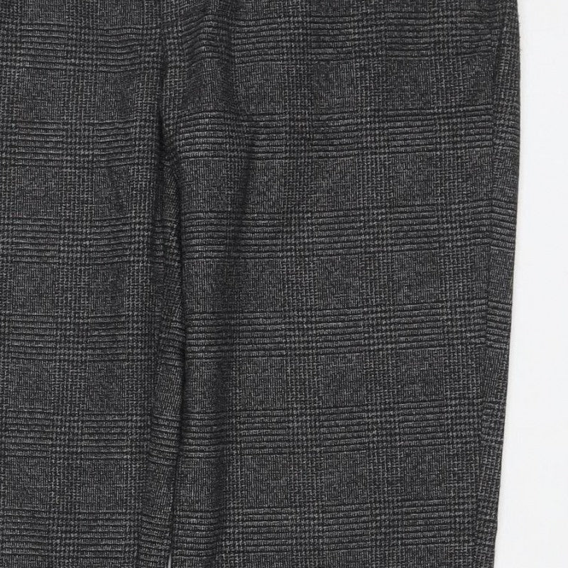 Zara Women’s Grey Check Tapered Tailored Trousers UK 8