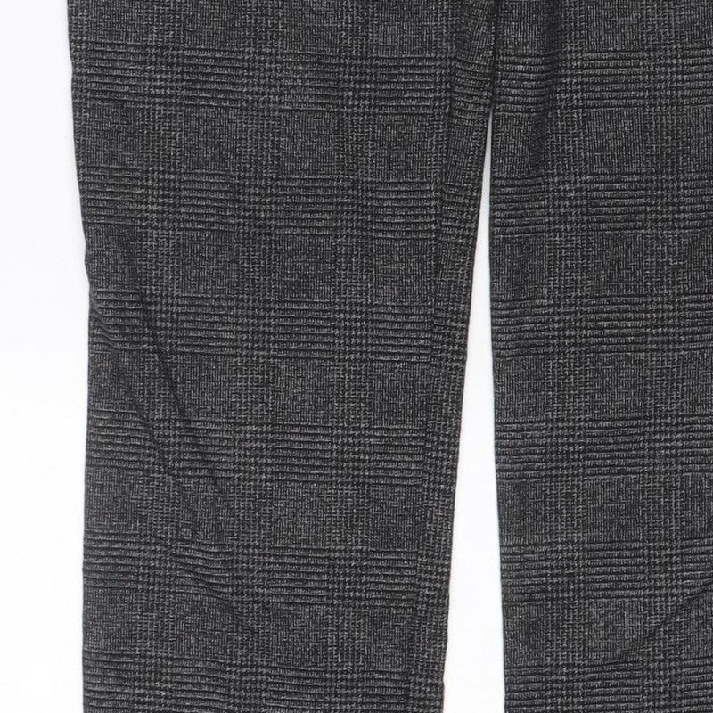 Zara Women’s Grey Check Tapered Tailored Trousers UK 8
