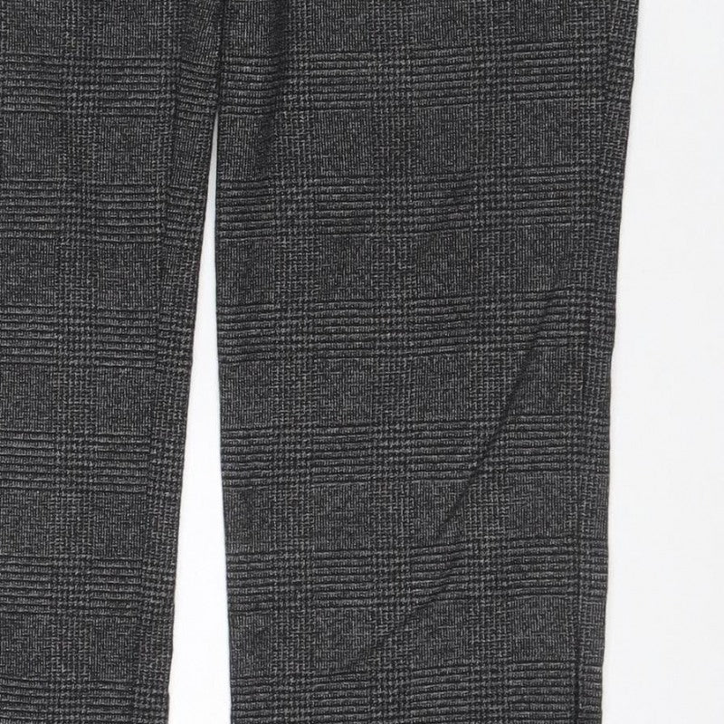 Zara Women’s Grey Check Tapered Tailored Trousers UK 8