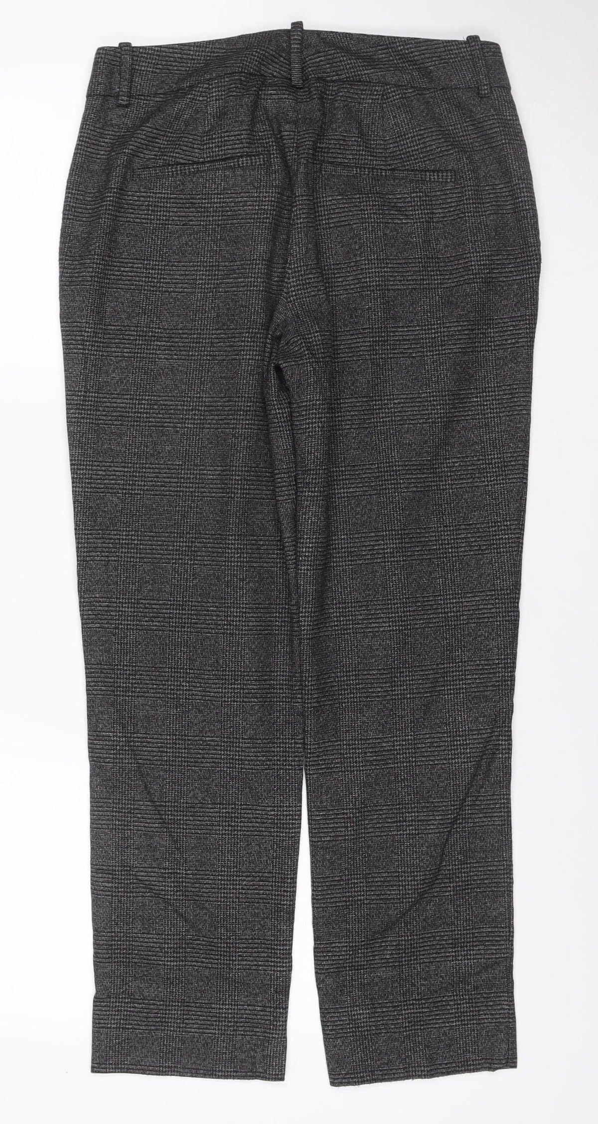 Zara Women’s Grey Check Tapered Tailored Trousers UK 8