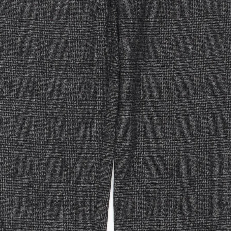 Zara Women’s Grey Check Tapered Tailored Trousers UK 8