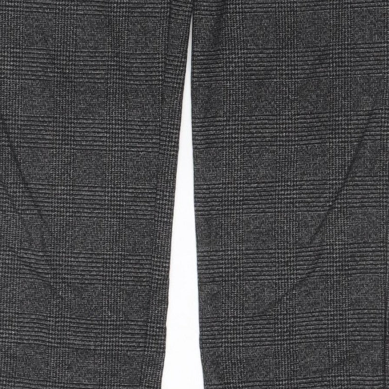 Zara Women’s Grey Check Tapered Tailored Trousers UK 8