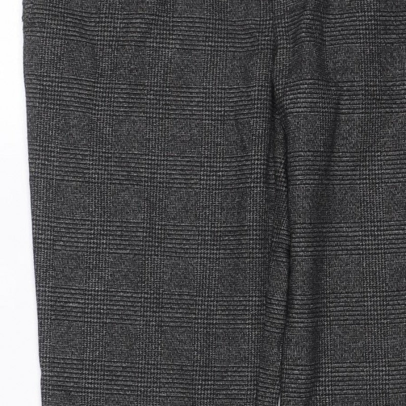 Zara Women’s Grey Check Tapered Tailored Trousers UK 8