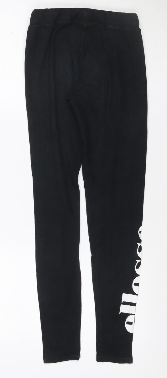 Ellesse Women’s Black UK 10 Logo Track Pants Cotton Stretch