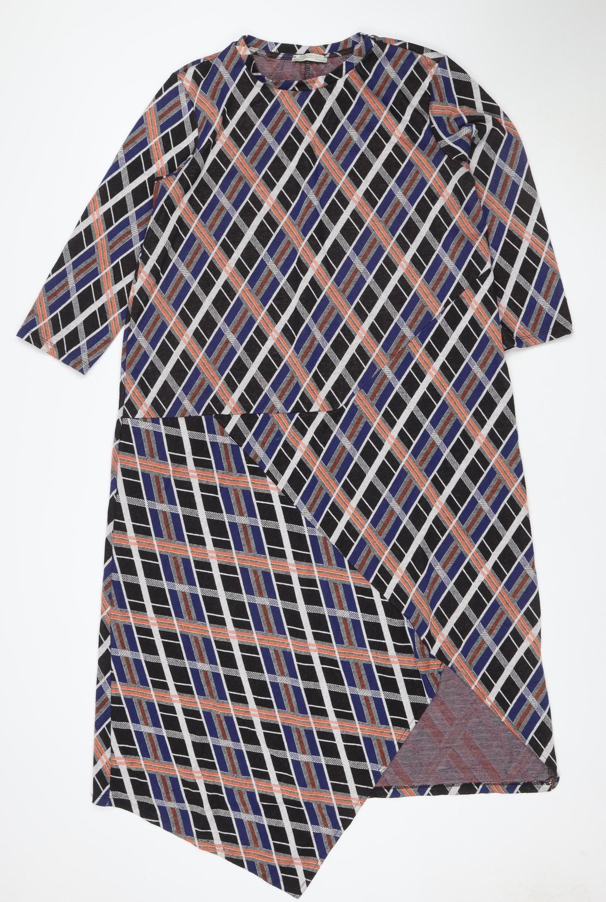 Zara Trafaluc Women Multicoloured M Geometric Asymmetric Kaftan Dress