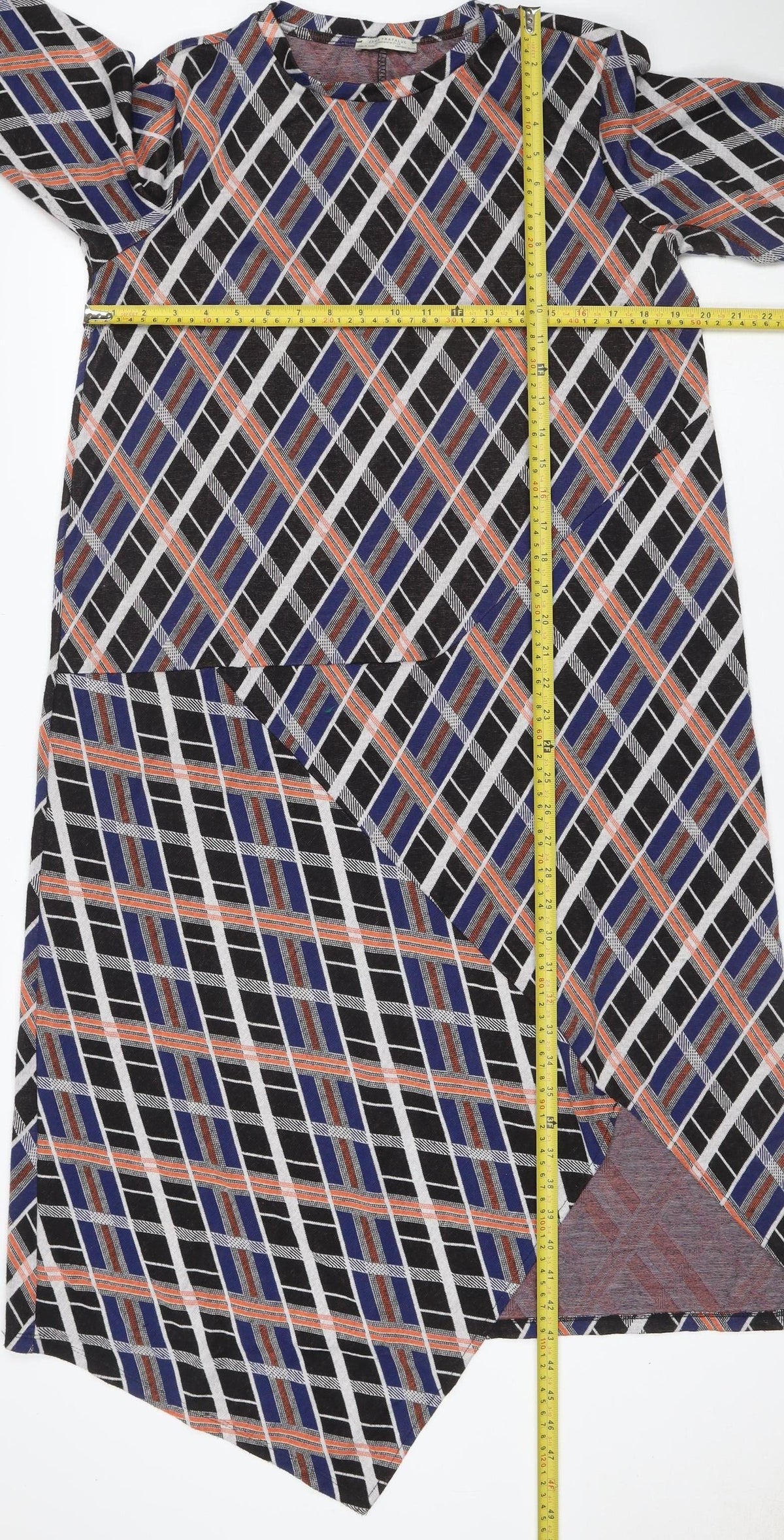 Zara Trafaluc Women Multicoloured M Geometric Asymmetric Kaftan Dress
