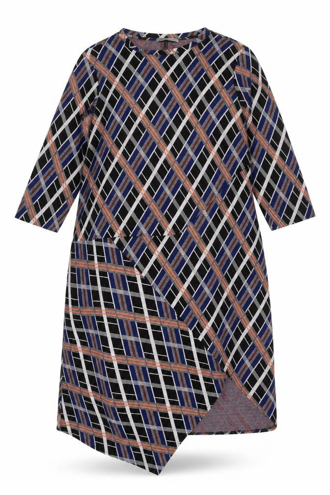 Zara Trafaluc Women Multicoloured M Geometric Asymmetric Kaftan Dress