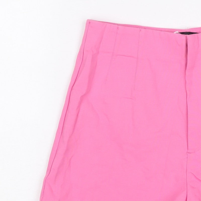 Zara Women Pink UK 6 XS Tailored High Rise Flat Front Shorts