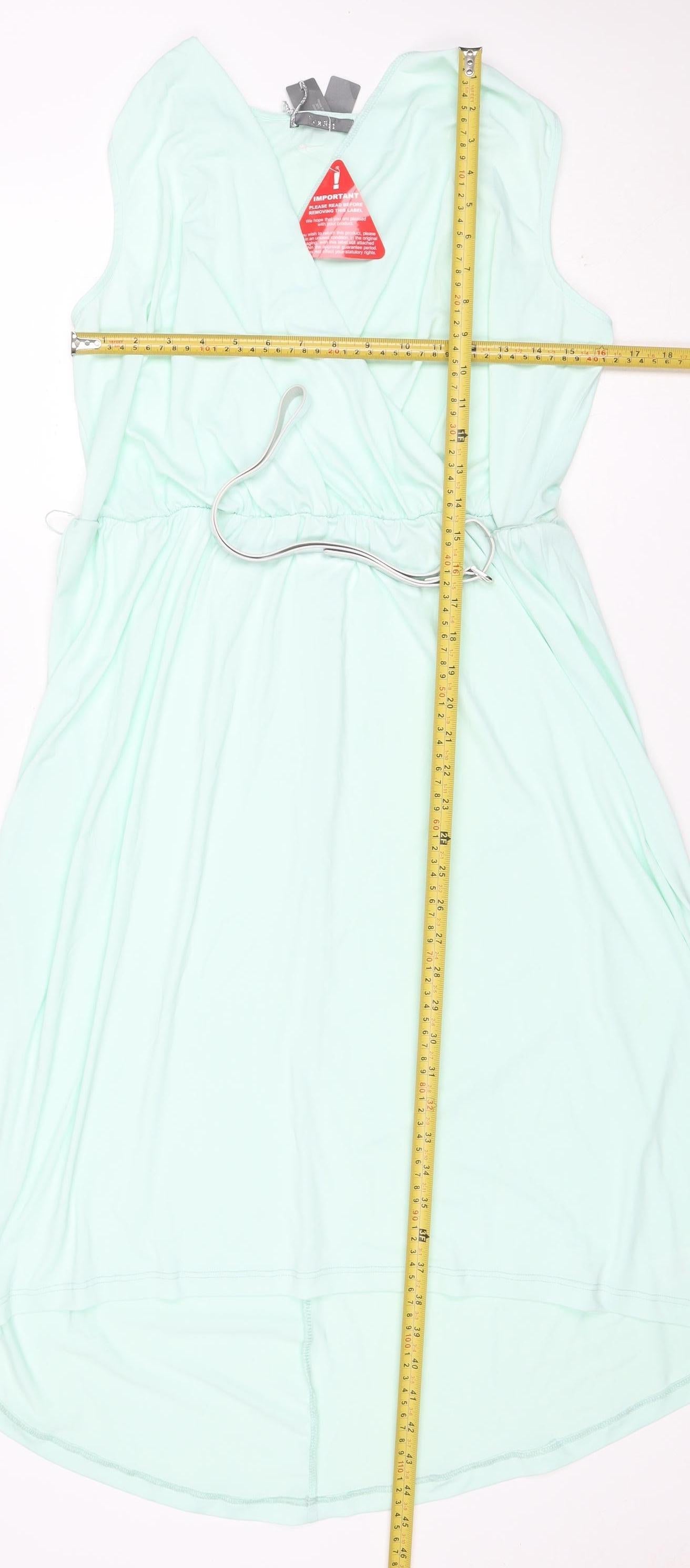 South Women Green UK 14 Sleeveless Empire Waist Maxi Dress