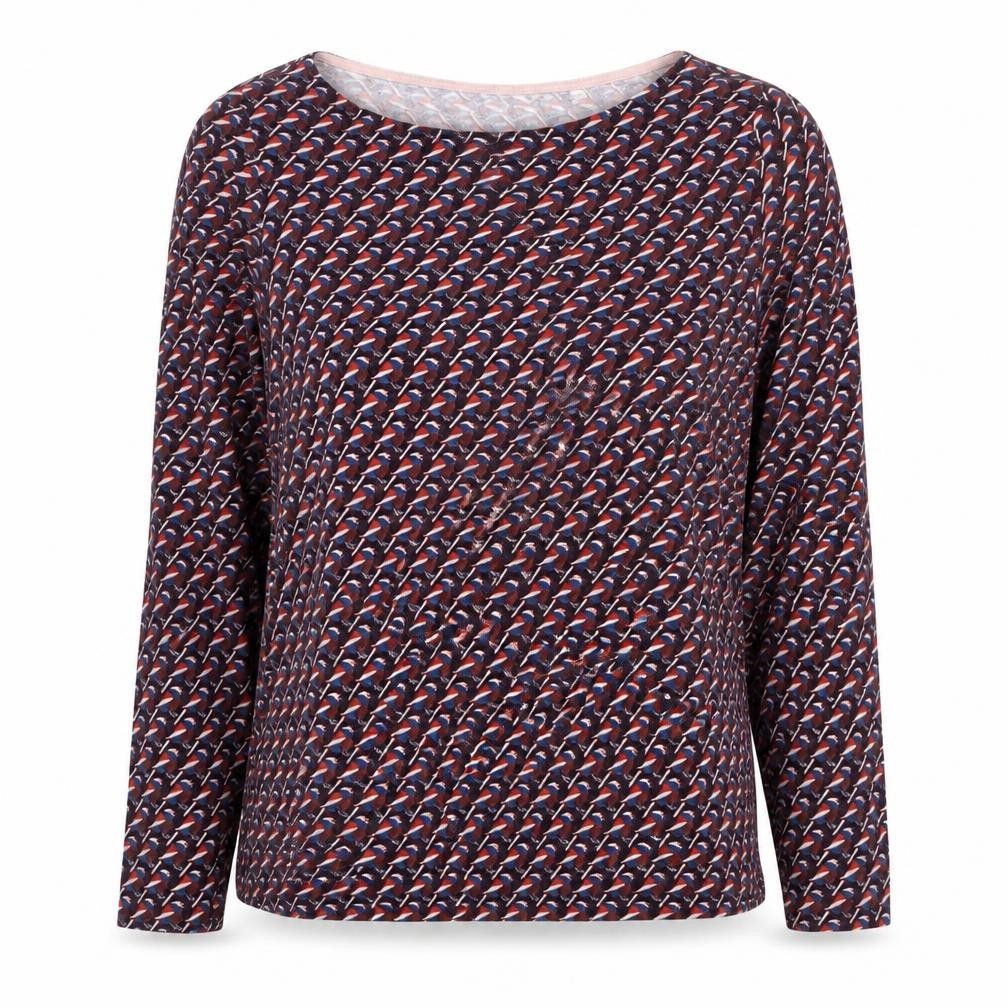Boden Women’s Multicoloured Bird Print Jersey Blouse UK 12 Long Sleeve