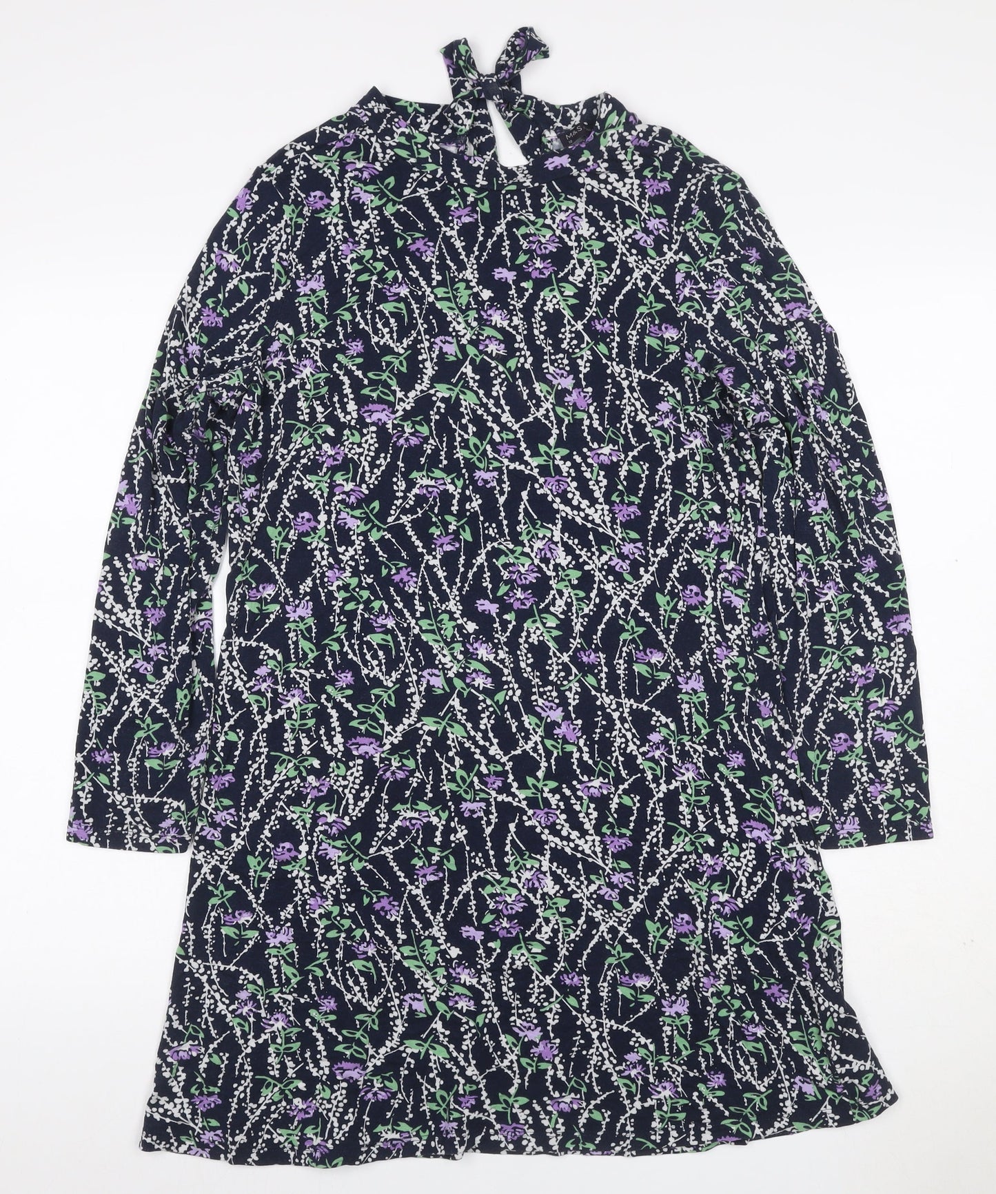 M&S Collection Petite Women Multicoloured Size 12 Floral A-Line Dress