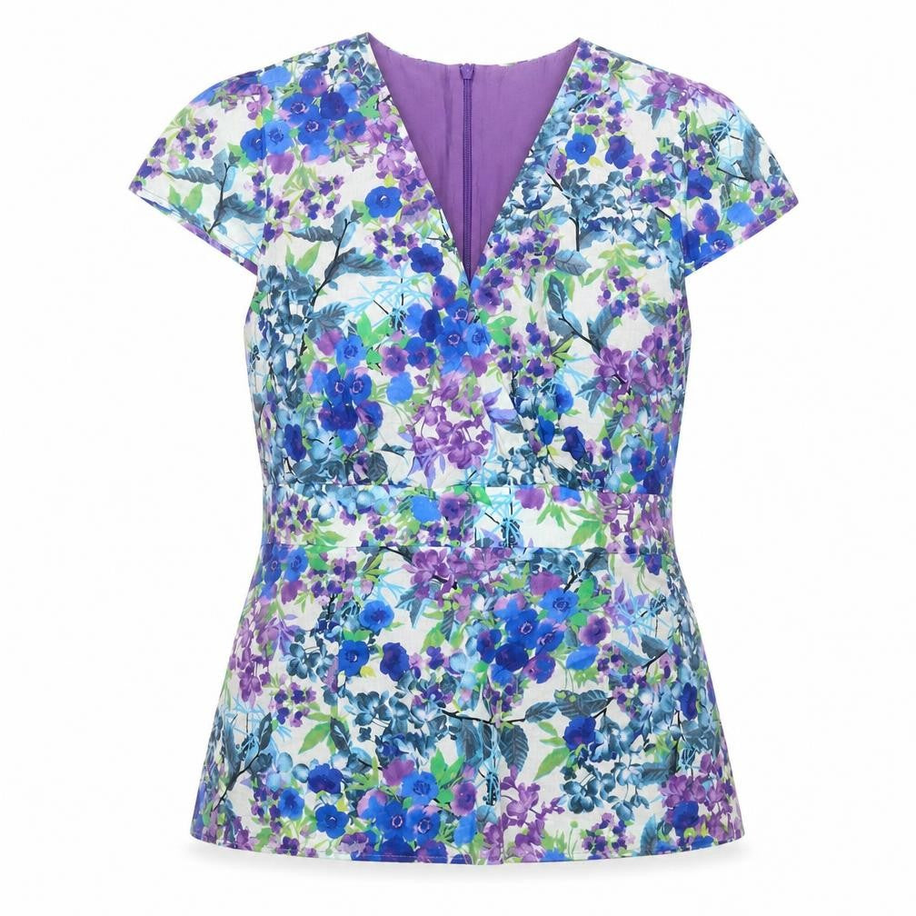 Pepperberry Women’s Multicoloured Floral Cotton V-Neck Blouse Size 18
