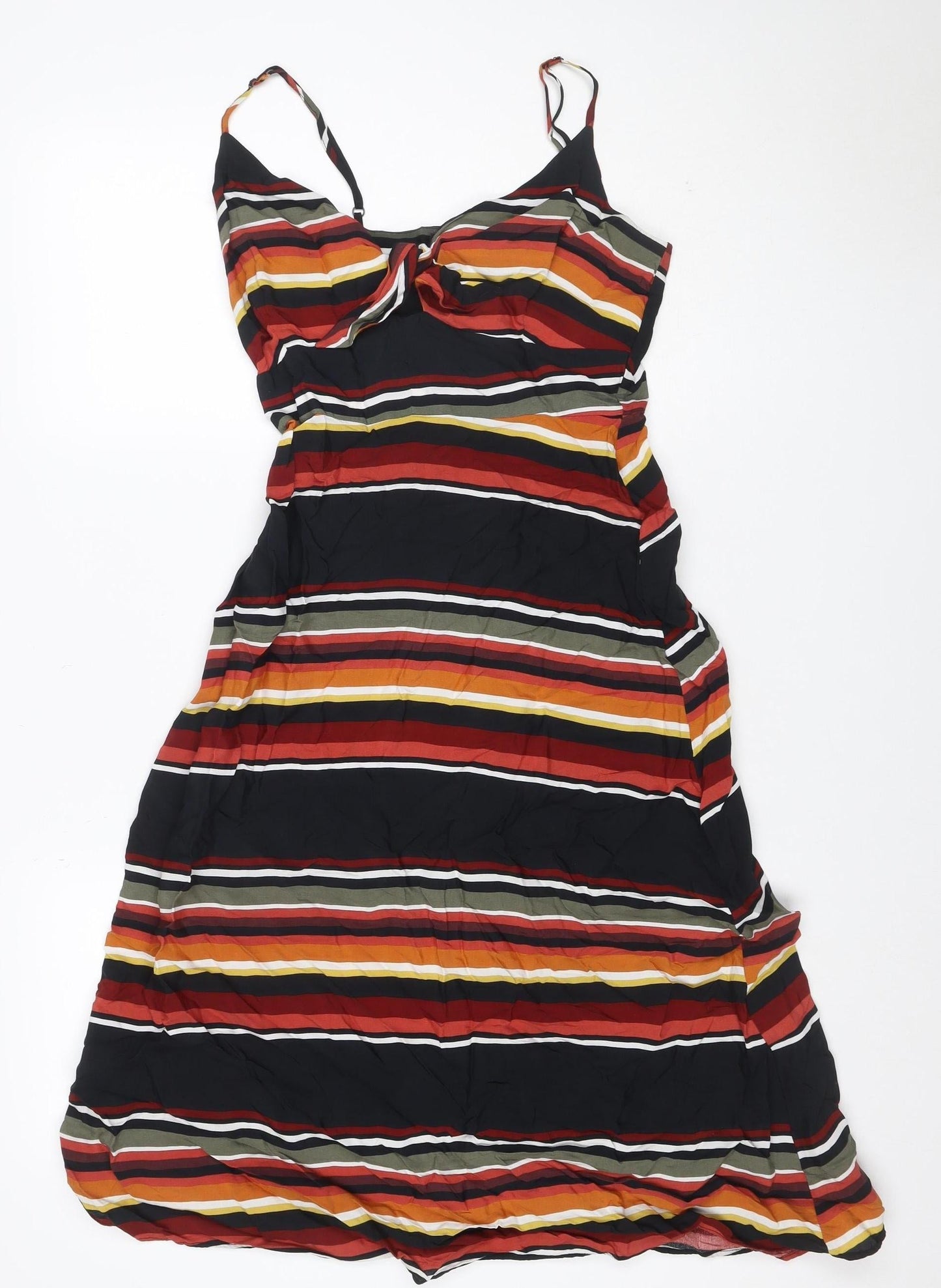 Warehouse Women Multicoloured UK 10 Striped Strappy Maxi Dress