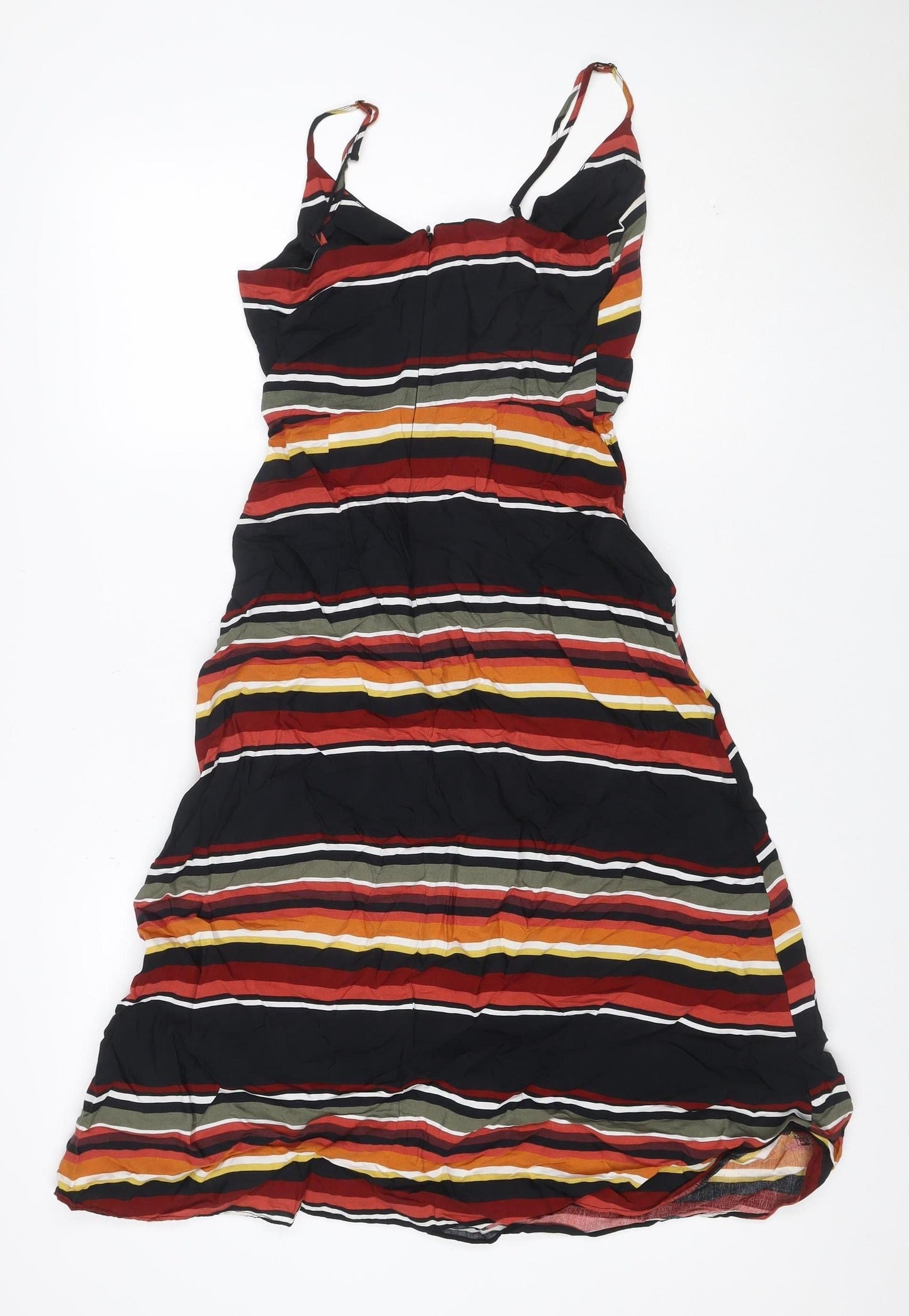 Warehouse Women Multicoloured UK 10 Striped Strappy Maxi Dress