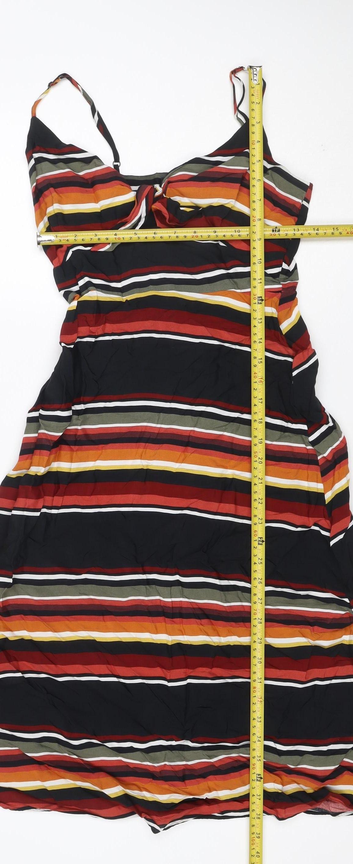 Warehouse Women Multicoloured UK 10 Striped Strappy Maxi Dress