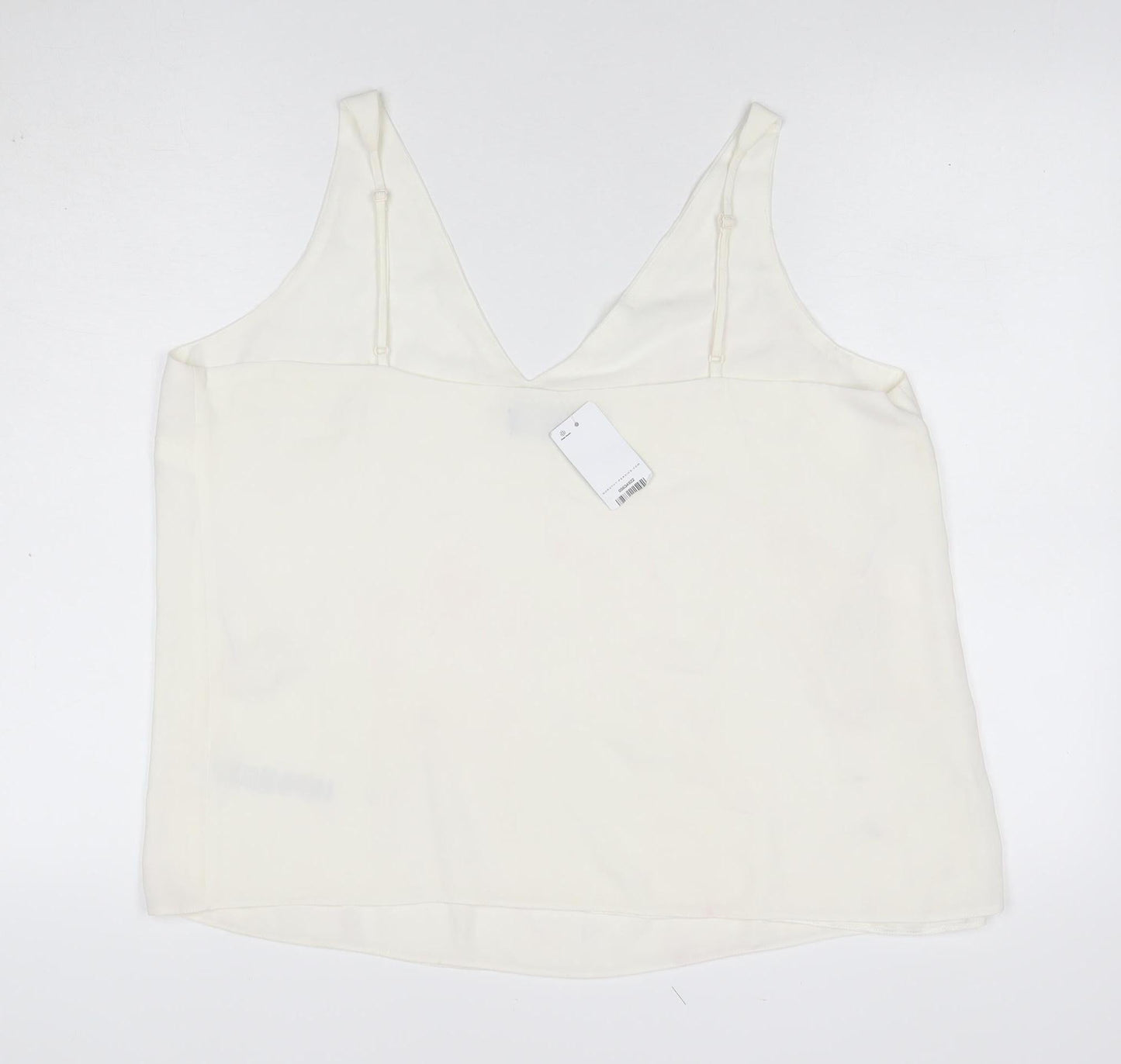 Dorothy Perkins Women Ivory Size 18 Camisole V-Neck Adjustable Strap Top