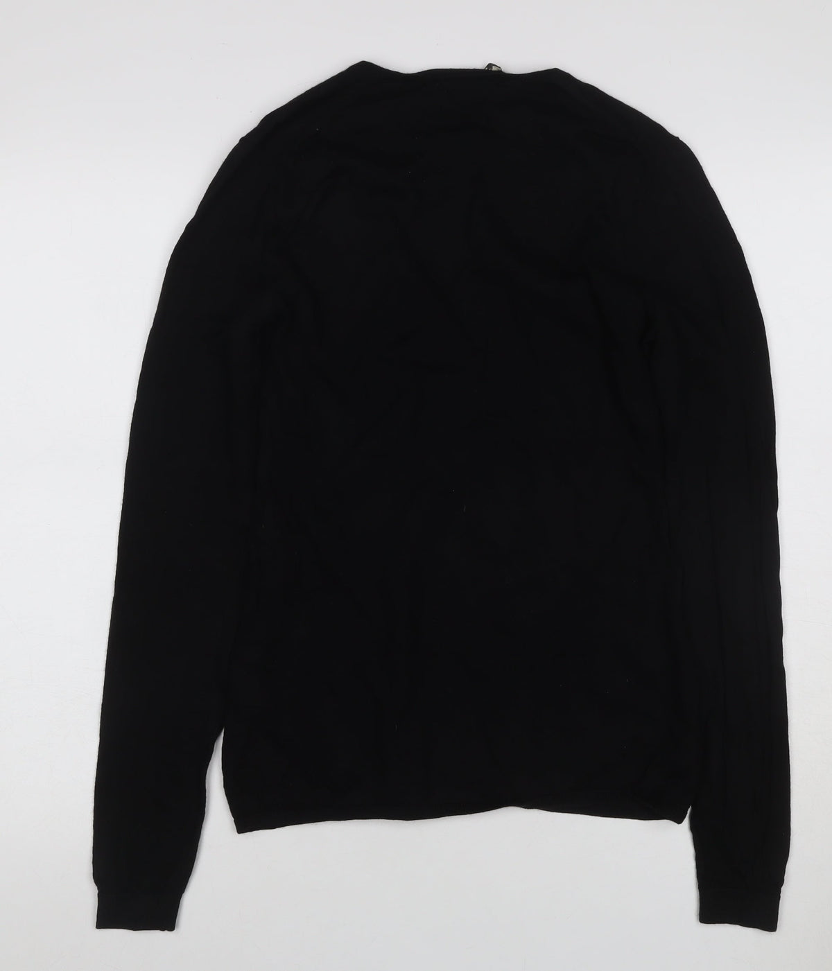Burberry London Women’s Black Merino Wool V-Neck Knit Jumper Size L