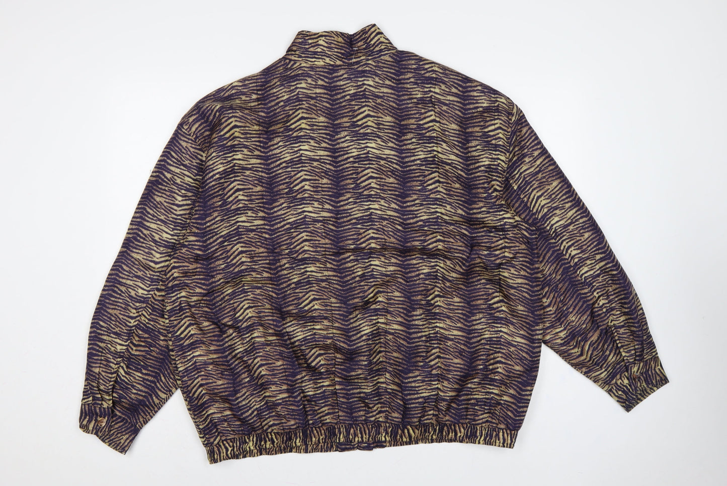 Studio JPR Women’s Brown Silk Animal Print Button Jacket Size L