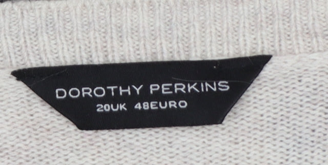 Dorothy Perkins Women’s Beige Size 20 Monkey Print Angora Knit Jumper